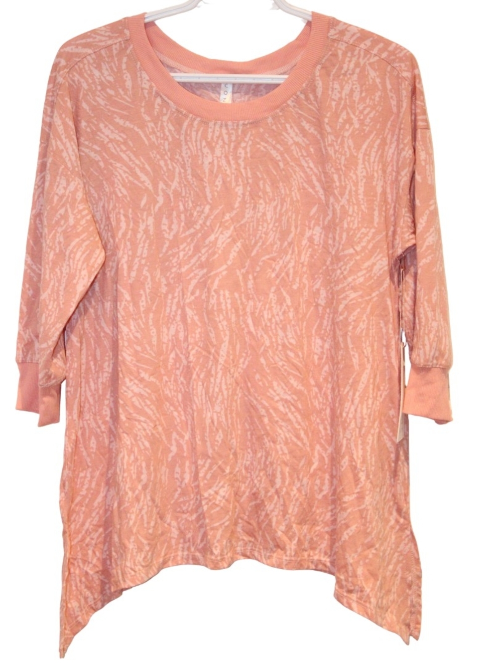 2/$30 🏷 Lularoe Cozy Light Pink & White Patterned 3/4 Sleeve Shirt Size S BNWT